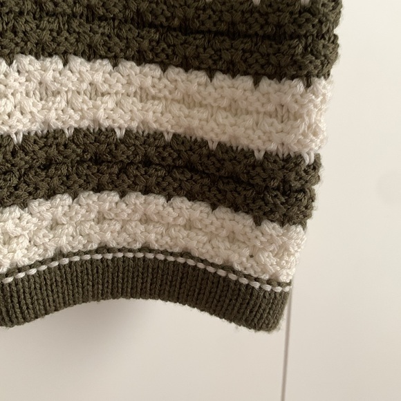 MANGO Stripe Cardigan with Jeweled Buttons Khaki L Large - Picture 6 of 9